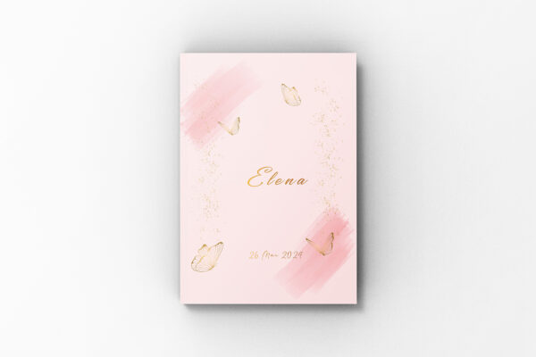 Album de amintiri, Abstract Fluturi, Roz,  Layflat 20 x 30 cm