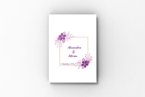 Album de amintiri, Simplu Forma Patrat Floral, Mov,   Layflat 20 x 30 cm