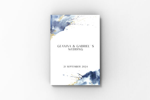 Album de amintiri, Simplu Abstract, Alb-Albastru-Gold  Layflat 20 x 30 cm