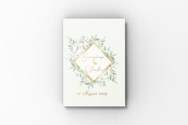 Album de amintiri, Chenar Floral, Gold-Verde, Layflat 20 x 30 cm