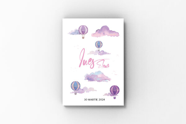 Album de amintiri, Figurine Nori-Baloane, Mov,  Layflat 20 x 30 cm