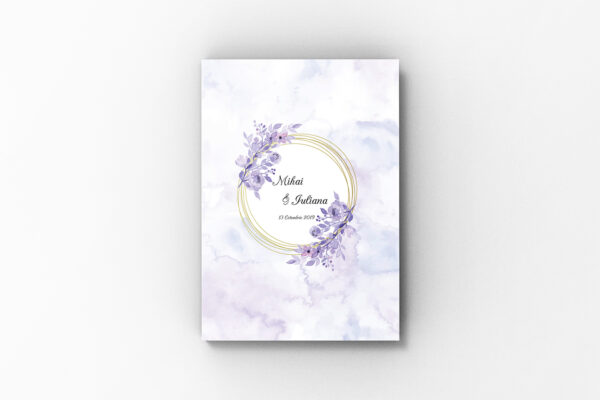 Album de amintiri, Elegant Rotund Floral, Mov-Gold  Layflat 20 x 30 cm