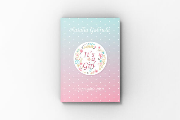 Album de amintiri, It's a girl, Albastru-Roz,  Layflat 20 x 30 cm