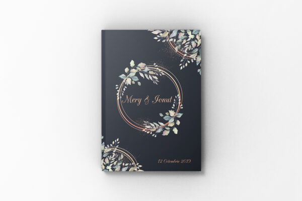 Album de amintiri, Elegant Rotund Floral, Albastru-Gold  Layflat 20 x 30 cm