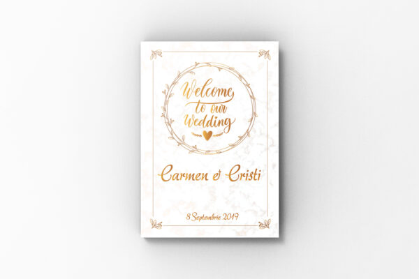 Album de amintiri, Simplu Forma Tablou, Alb-Gold,   Layflat 20 x 30 cm